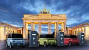 E-Auto laden bei Nacht.
