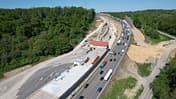 Autobahn A8 Enztalquerung Baustelle