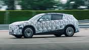 Mercedes GLC EQ, Prototyp, getarnt Probefahrt Seite
