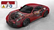 Porsche 911 992.2 GTS T-Hybrid Phantomgrafik Warnhinweis