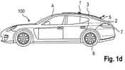 Porsche ersetzt im Patent Scheibenwischer durch Luftströmungen.