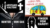 DVR Kampagne Runter vom Gas Autobahnplakate 2026 Abstimmung Collage