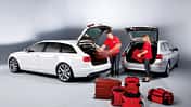 Audi A6 Avant, BMW 5er Touring, beide Fahrzeuge, Ladevolumen