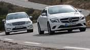 Mercedes CLA 220 CDI, Mercedes C 200 CDI, Frontansicht