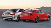 Audi A3 Stufenheck, Mercedes CLA 45 AMG, Heckansicht