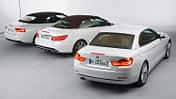 BMW Vierer Cabrio, Audi A5 Cabrio, Mercedes E-Klasse Cabrio, Heckansicht