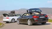 Audi A5 Cabrio, BMW Vierer Cabrio, Verdeck öffnet