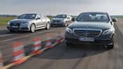Audi A6 2.0 TDI, BMW 520d, Mercedes E 220 d, Frontansicht