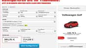 Sixt Leasingangebot VW Golf Screenshot
