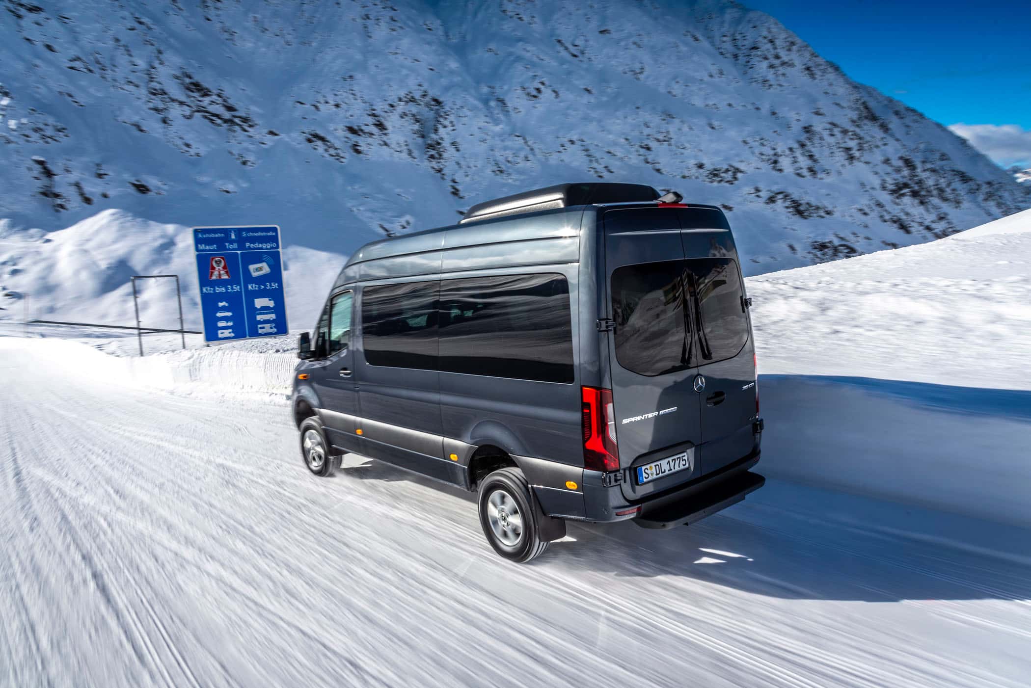 Mercedes Sprinter 319 CDI 4x4 Modelljahr 2019 Wintertest Hochgurgl Timmelsjoch …sterreich Schnee Transporter Bus Mercedes Sprinter 319 CDI 4x4 Modelljahr 2019 Wintertest