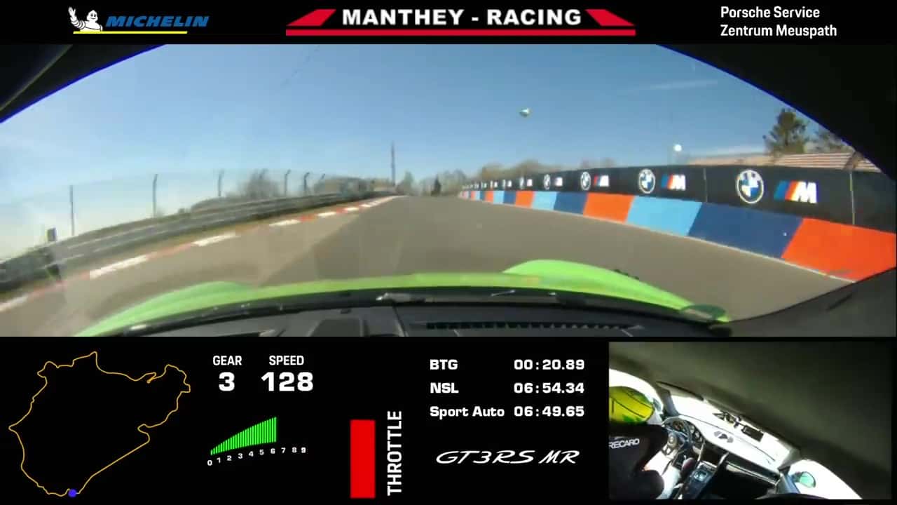 Screenshot - Onboard-Video - Manthey Porsche 911 GT3 RS MR 991.2 - Nordschleife - 2021