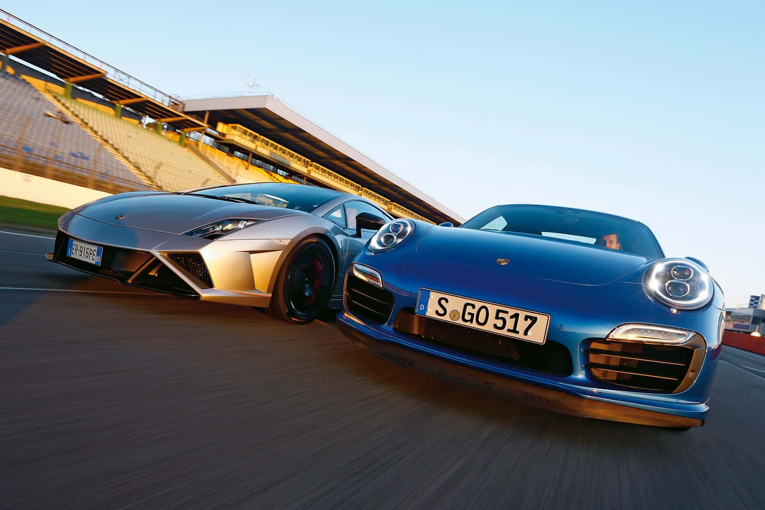 Porsche 911 Turbo S, Lamborghini Gallardo LP 570-4 Squadra Corse, Frontansicht