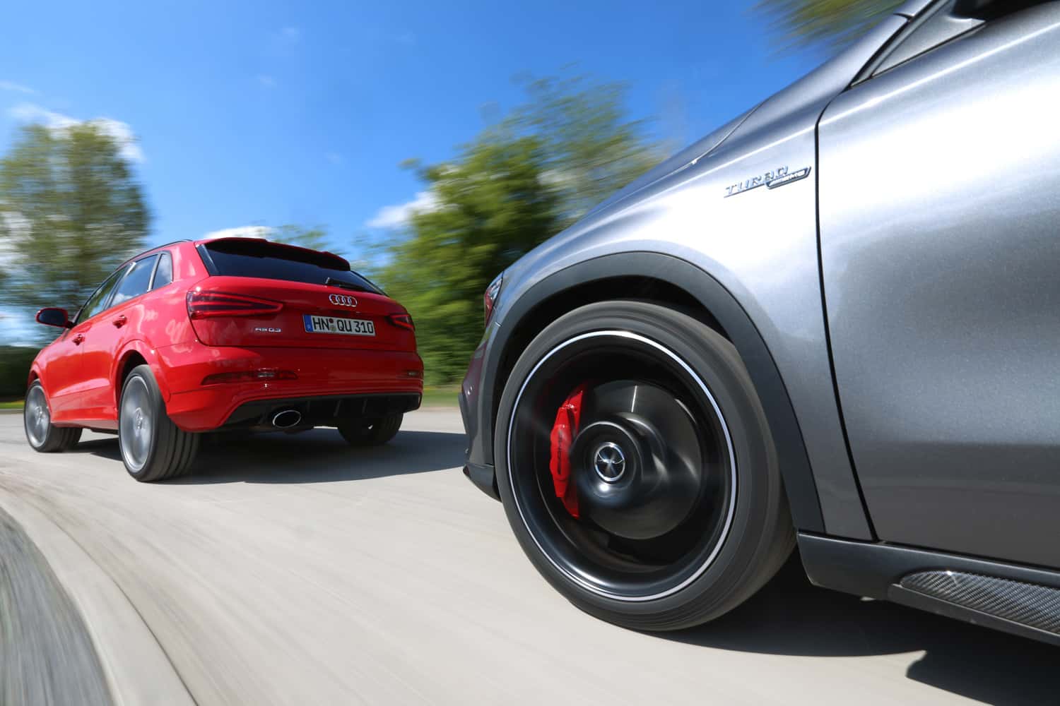 Audi RS Q3, Mercedes GLA 45 AMG, Ausfahrt