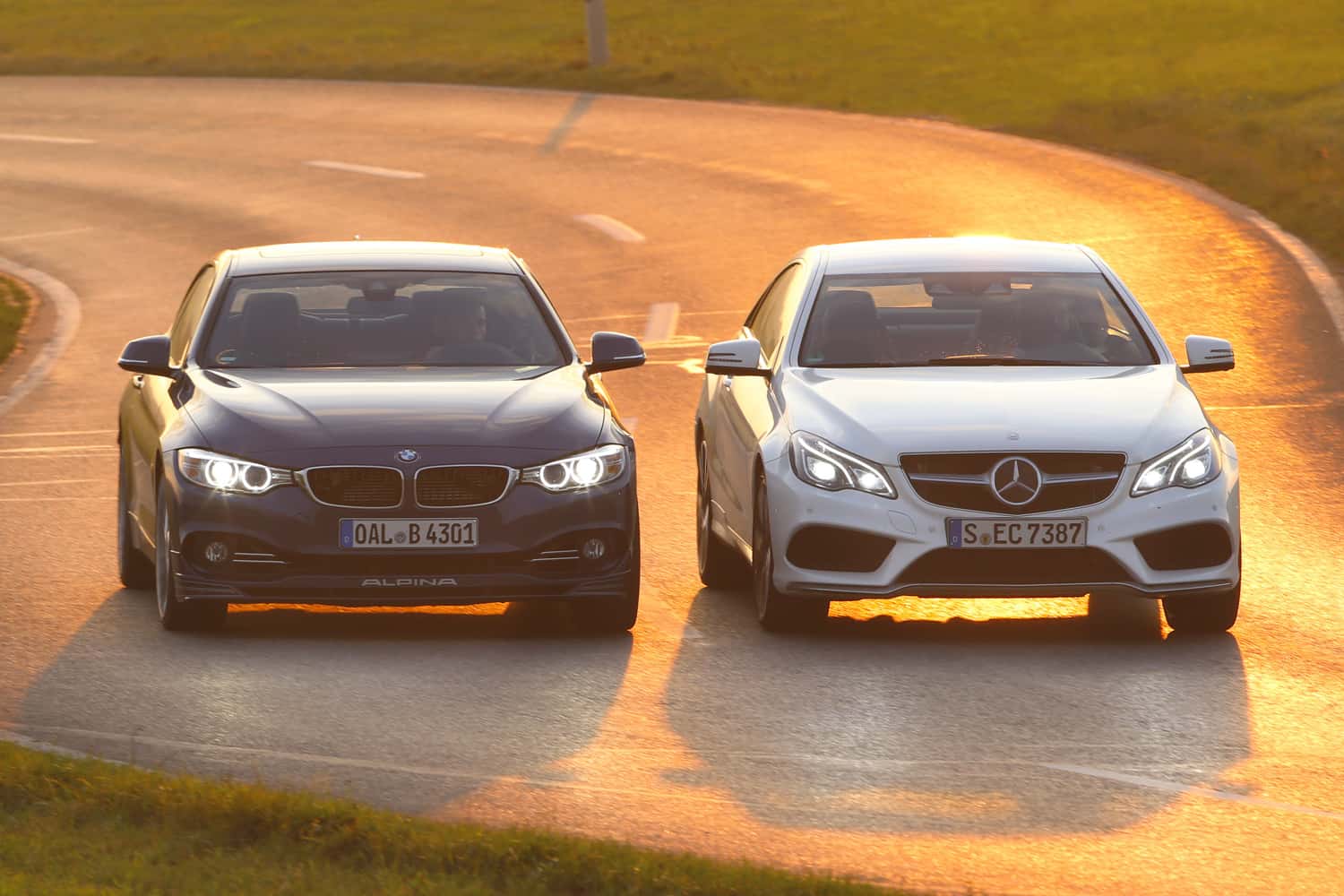 Alpina B4 Biturbo Coupé Allrad, Mercedes E 500 Coupé, Frontansicht