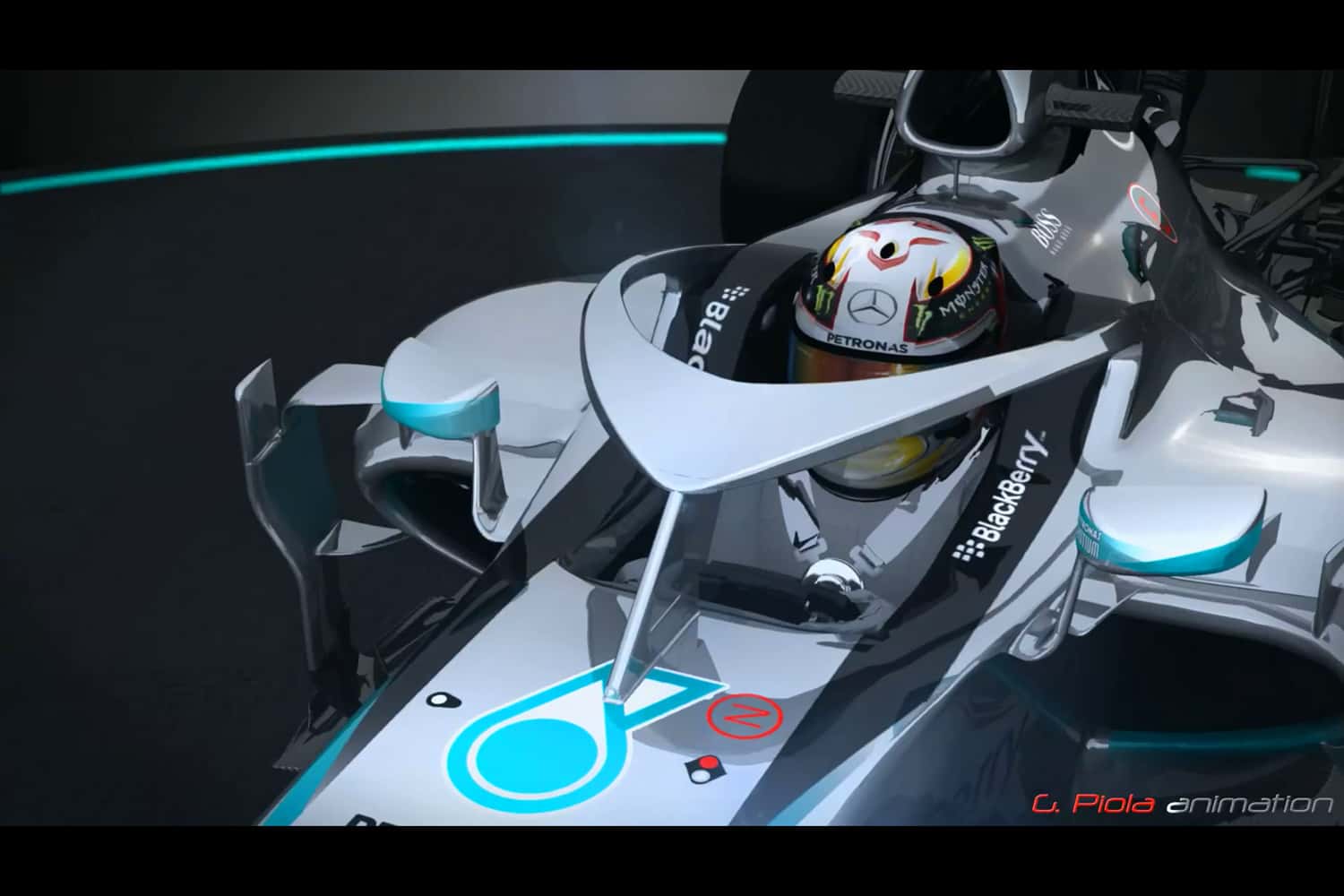 Mercedes - Cockpit-Protection - Piola-Animation - Formel 1 2015