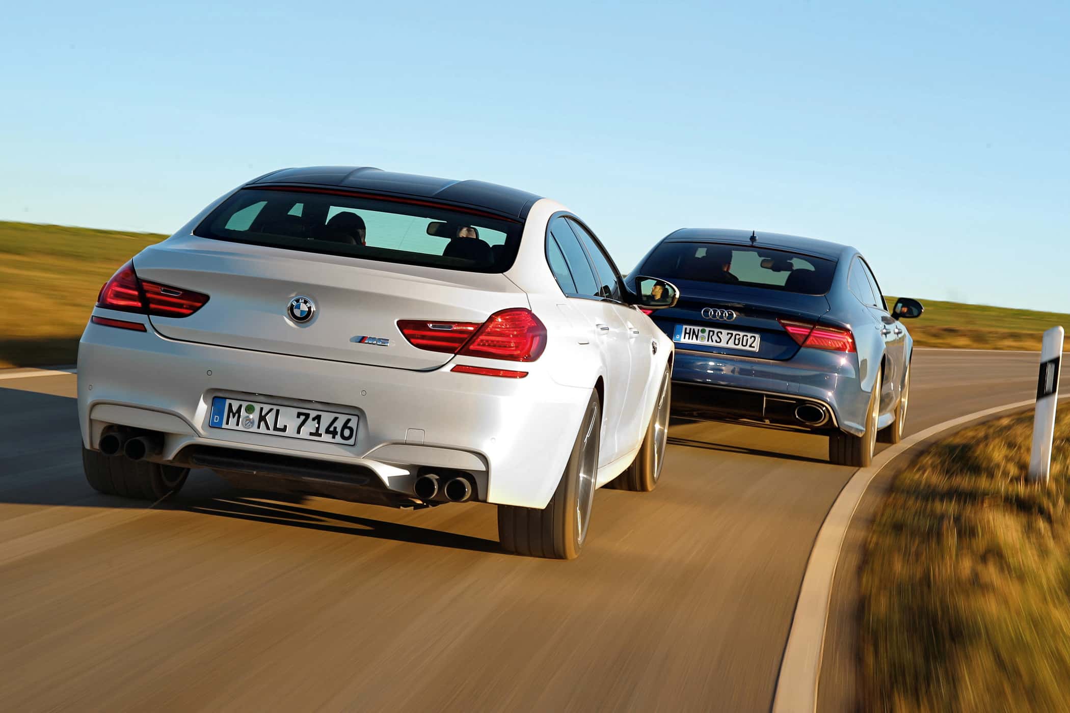 Audi RS 7  Sportback, BMW M6 Gran Coupé, Heckansicht