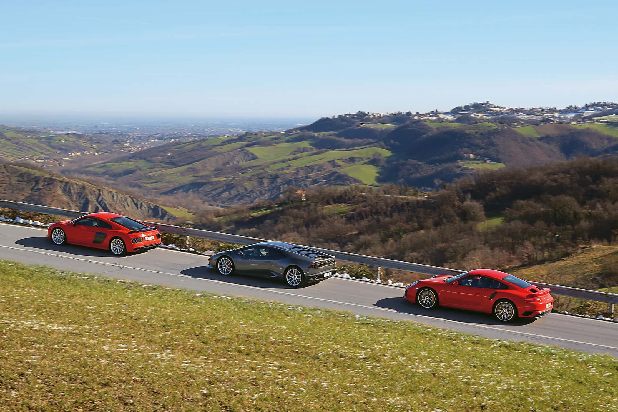 Porsche 911 Turbo S, Lamborghini Huracán LP 610-4, Audi R8 V10 Plus